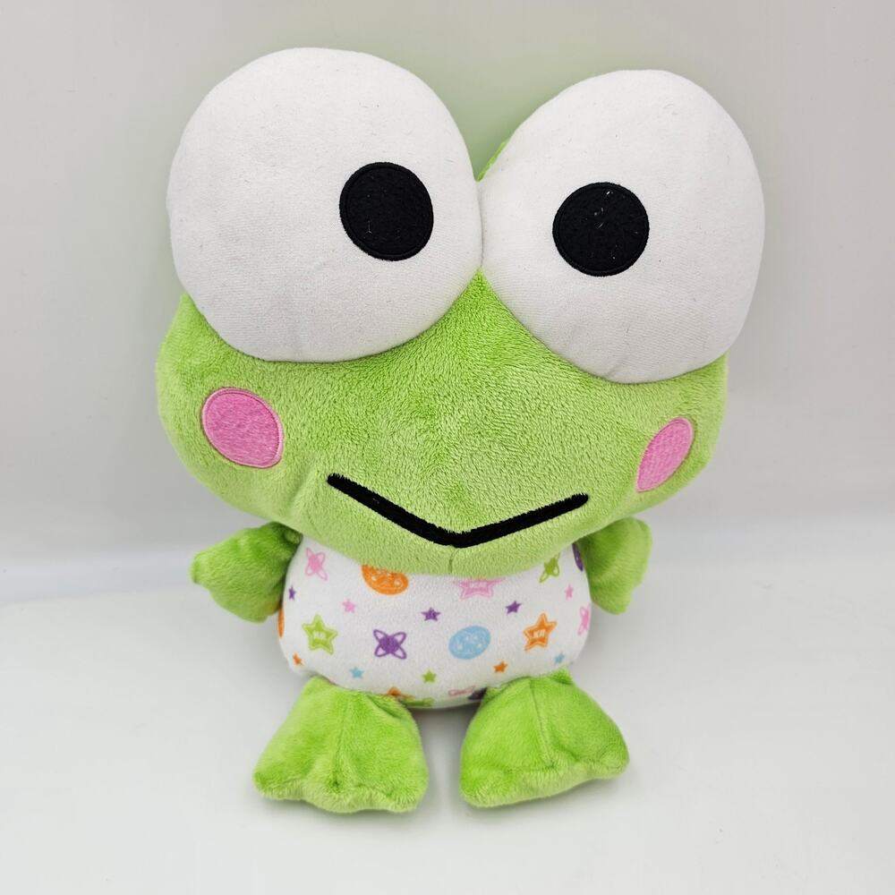 VTG Sanrio Keroppi Playful Pattern 12" Plush Stuffed Animal Space Pattern EUC